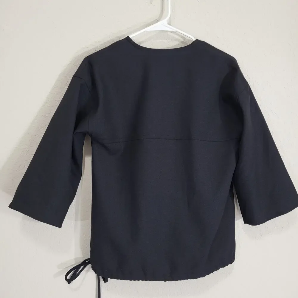 Vintage Top 70s 80s Corinth Street Womens S / M Black Made USA ILGWU Union - Picture 3 of 12